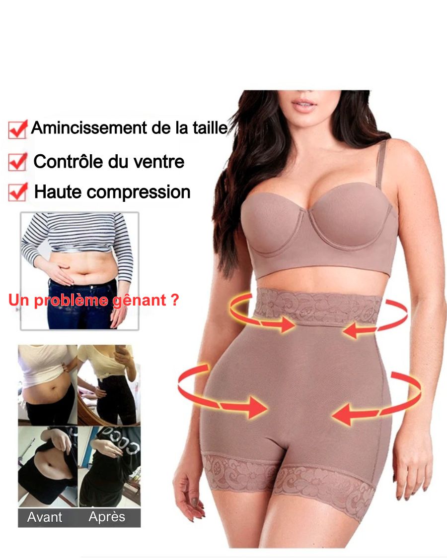 LuxeLift® – Culotte gainante en dentelle taille haute galbante