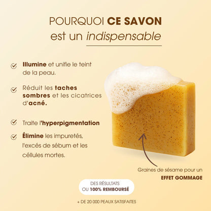 Savon anti-taches au curcuma ( 2 offerts + crème hydratante )